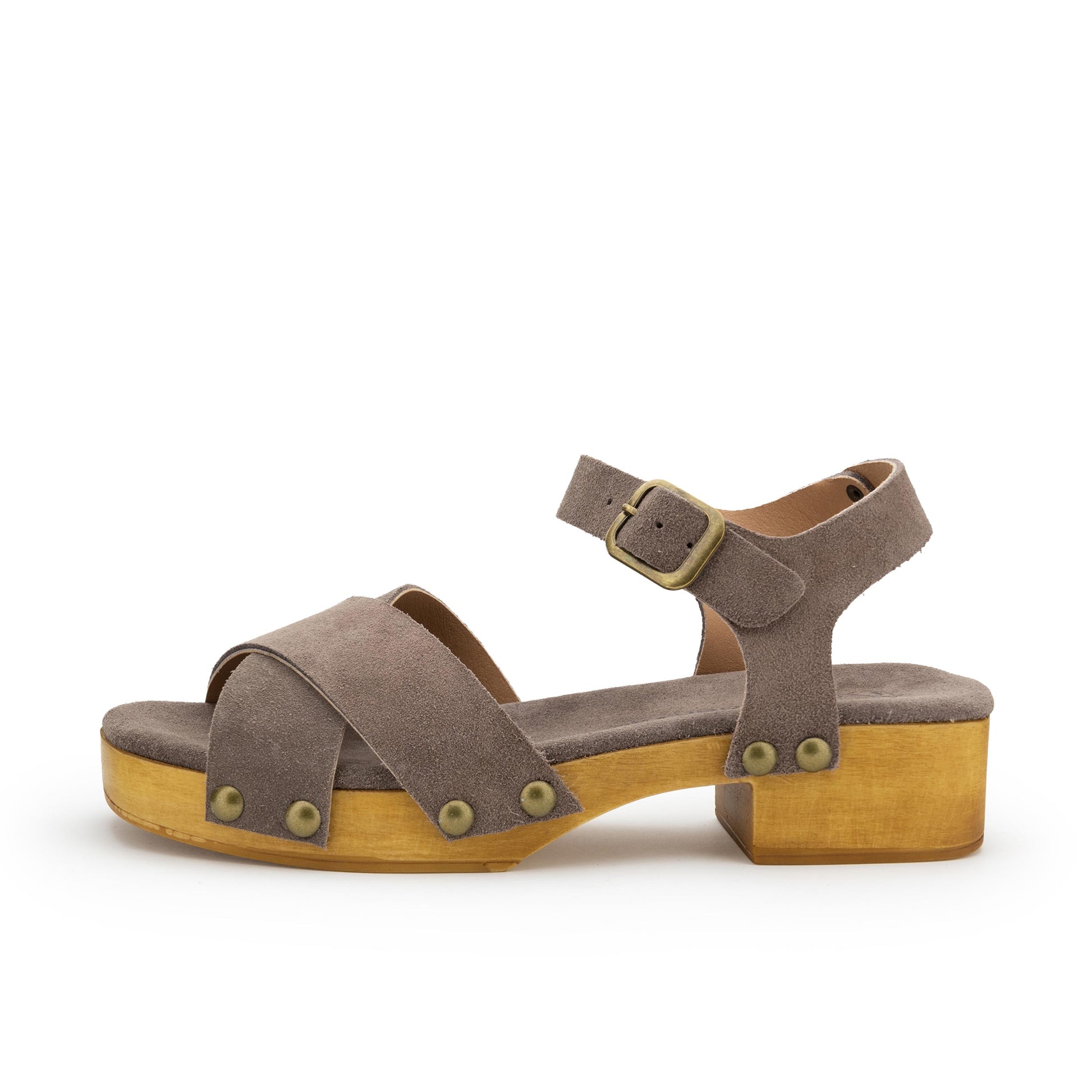 Zueco con tacón taupe con hebilla 7321 de Pepa & Cris - 7321-115-1.jpg