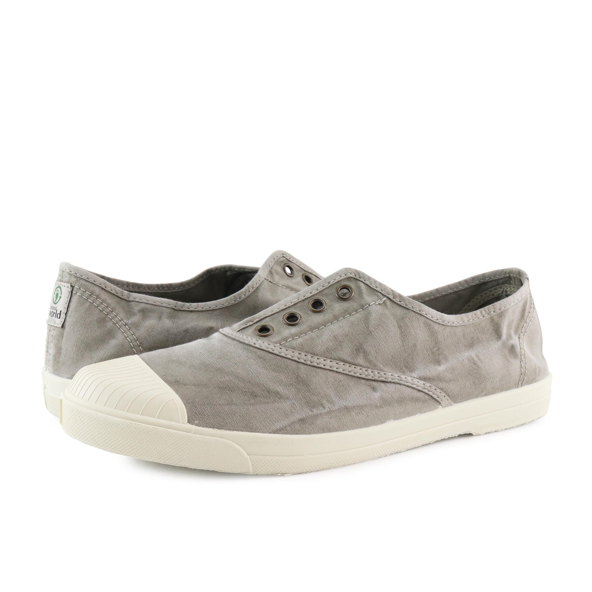 Zapatilla gris claro de elástico LONA3102 Natural World - LONA3102-349-2.jpg