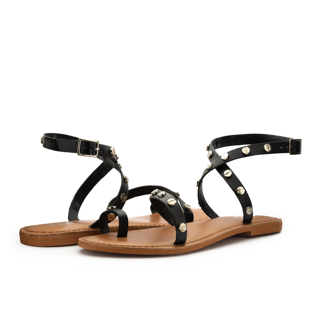 Sandalia plana negro con hebilla MILBA de 220V - MILBA-20-2.jpg