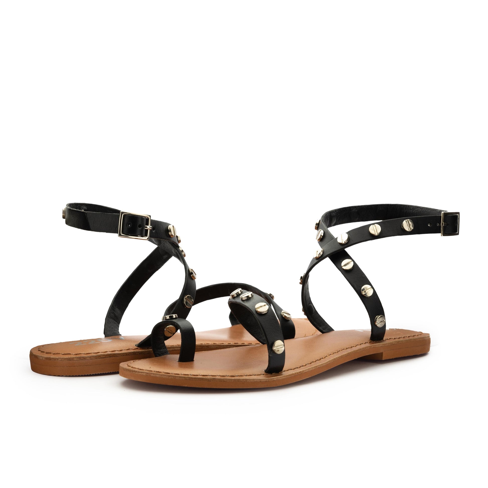 Sandalia plana negro con hebilla MILBA de 220V - MILBA-20-2.jpg