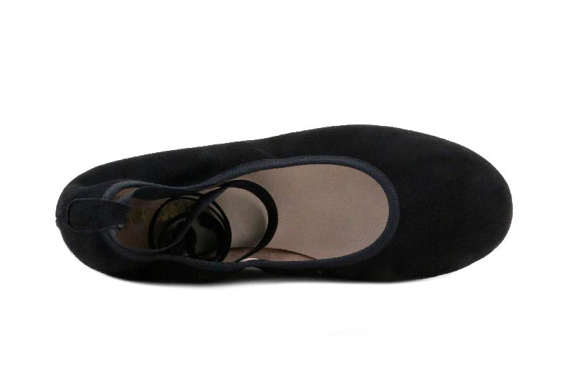 Bailarina ante negro con cintas 952 de Jeromín - Bailarina ante negro elástico y cintas Jeromin