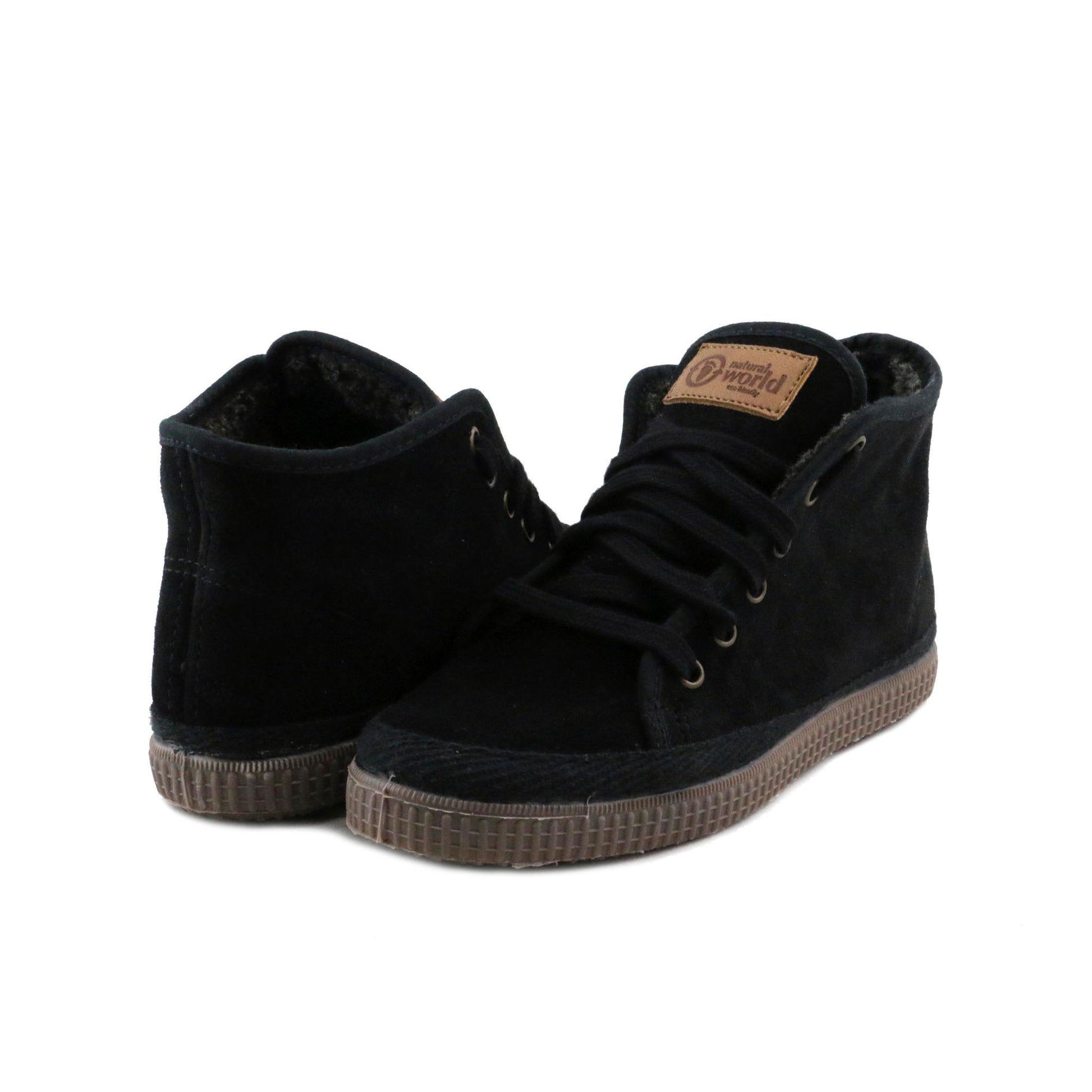 Bota ante negro forrada con cordón 528 Natural World - 528-31-2.jpg