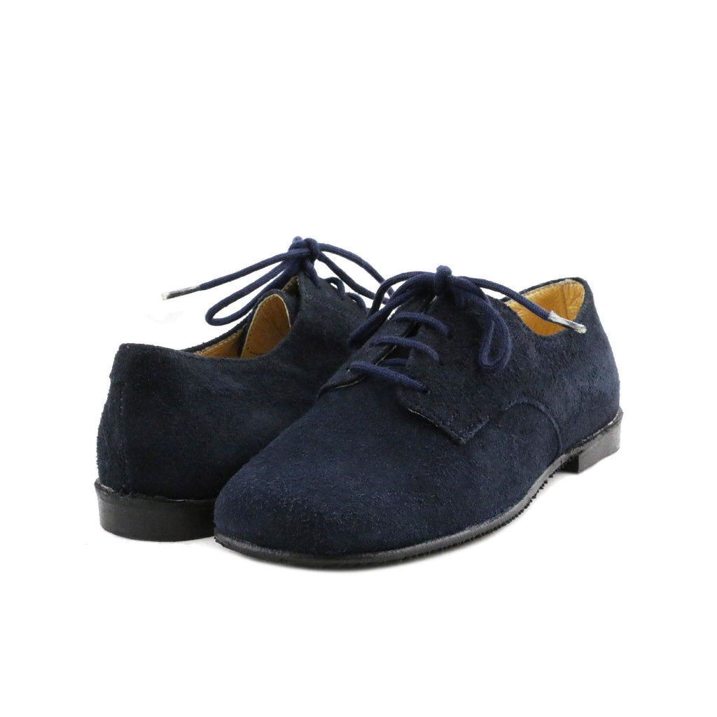 Blucher liso elegante ante azul con cordón 9866 Jeromín - 9866-27-2.jpg