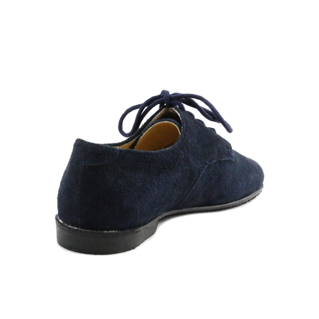 Blucher liso elegante ante azul con cordón 9866 Jeromín - 9866-27-3.jpg