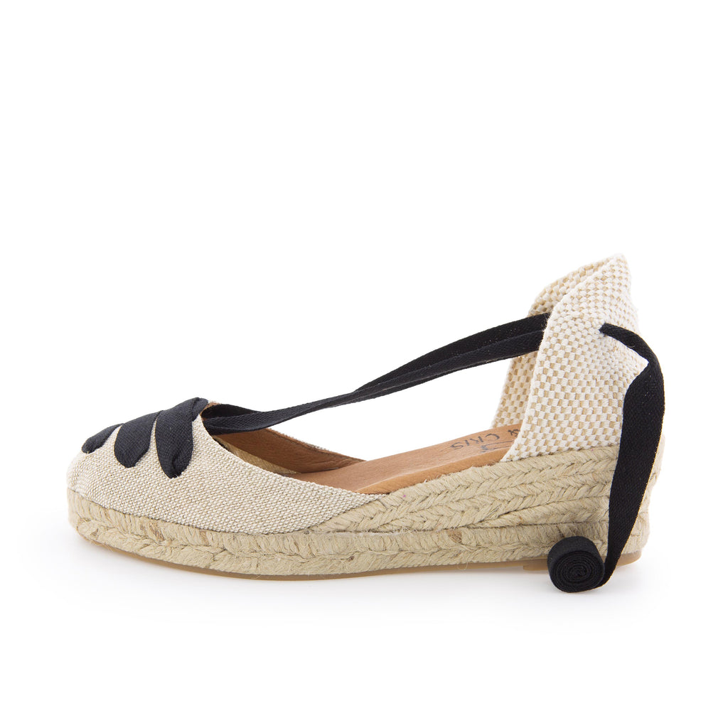 Cuña cerrada beige/negro de cintas BAJA41LINO Pepa&Cris - BAJA41LINO-513-1.jpg