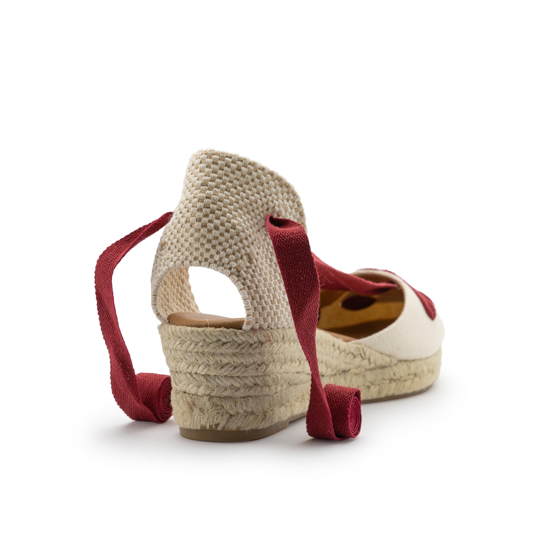 Cuña cerrada crudo/burdeos de cintas BAJA41LONA Pepa&Cris - BAJA41LONA-583-3.jpg