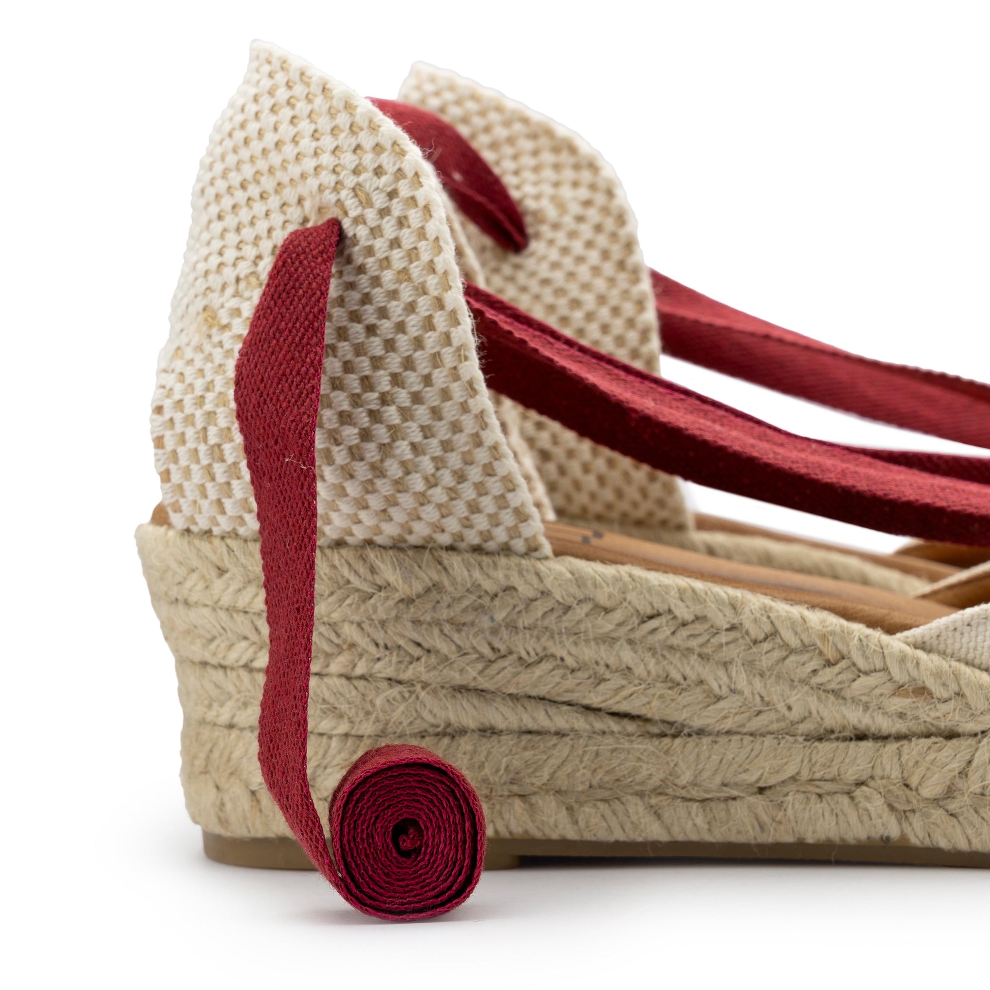 Cuña cerrada crudo/burdeos de cintas BAJA41LONA Pepa&Cris - BAJA41LONA-583-5.jpg