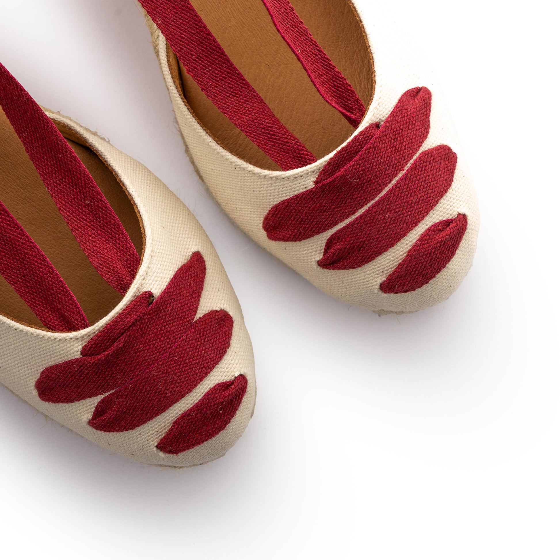 Cuña cerrada crudo/burdeos de cintas BAJA41LONA Pepa&Cris - BAJA41LONA-583-6.jpg