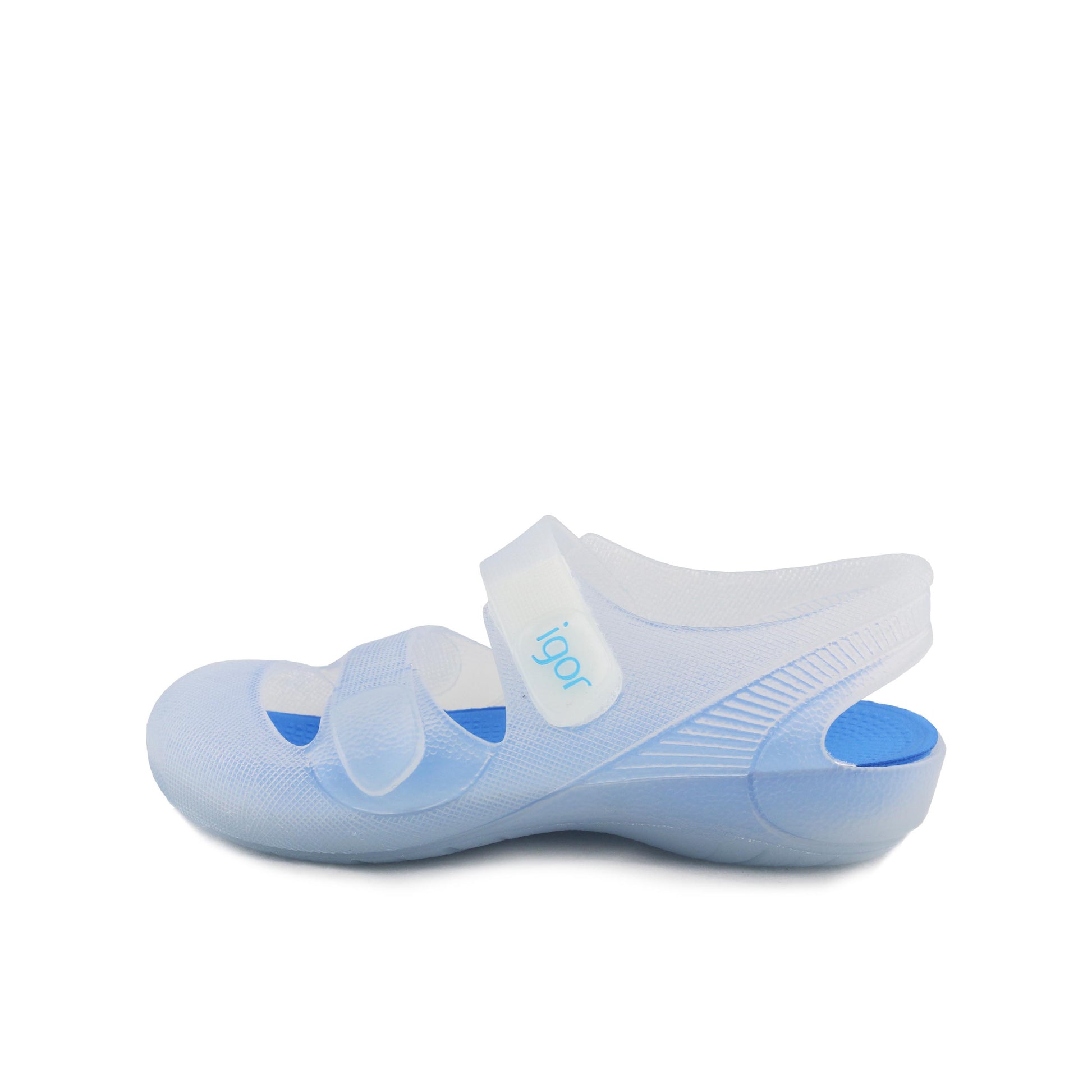 Cangrejera transparente/azul con velcro BONDI de Igor - BONDI-293-1.jpg