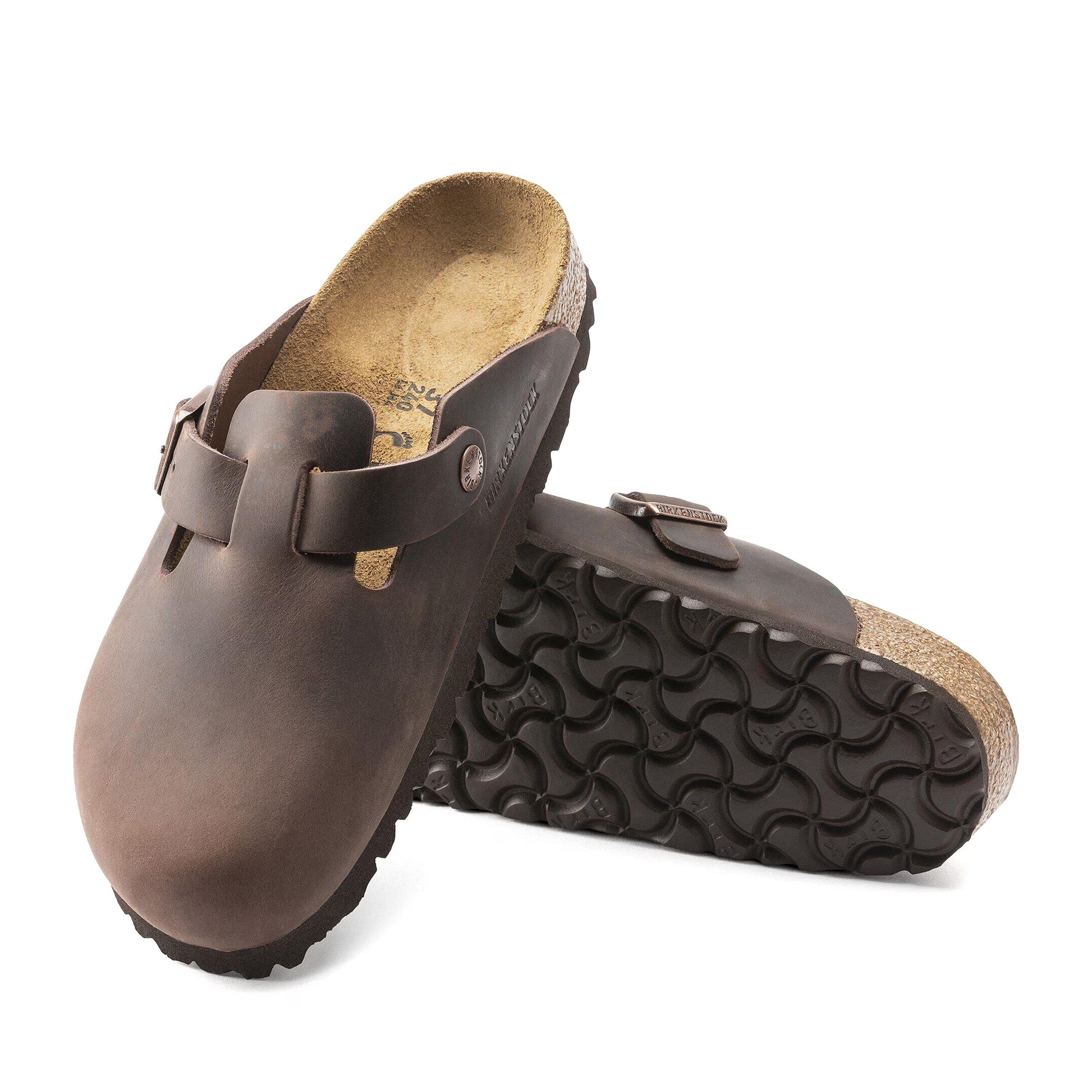 Zueco piel marrón BOSTON Birkenstock