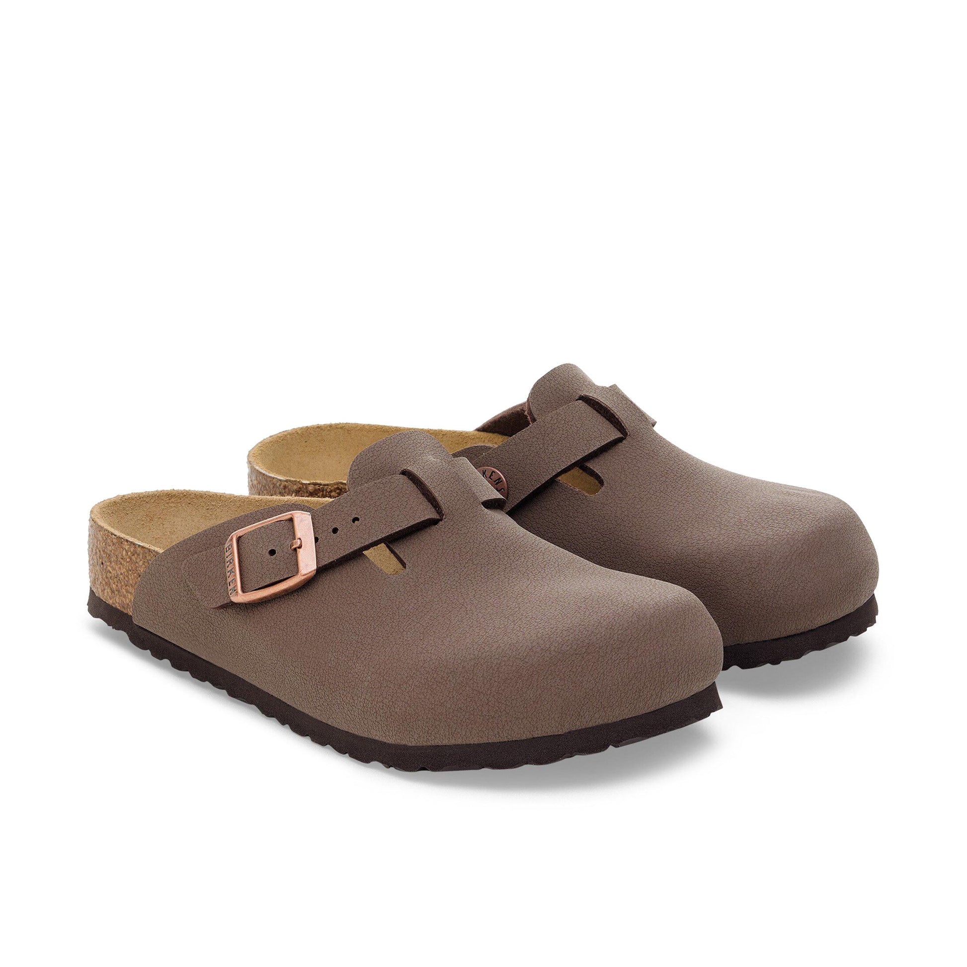 Zueco birko-flor nobuk marrón BOSTON Birkenstock