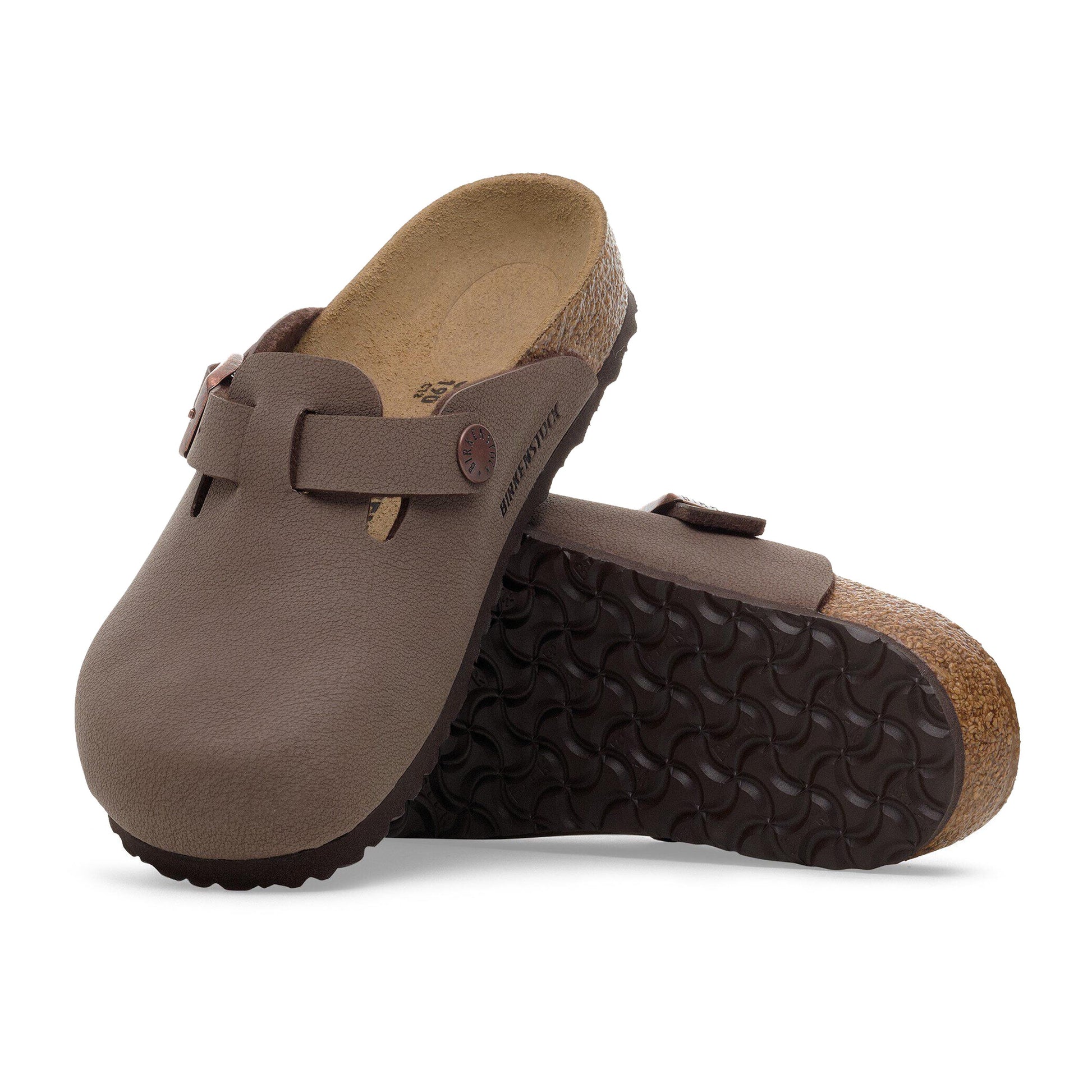 Zueco birko-flor nobuk marrón BOSTON Birkenstock