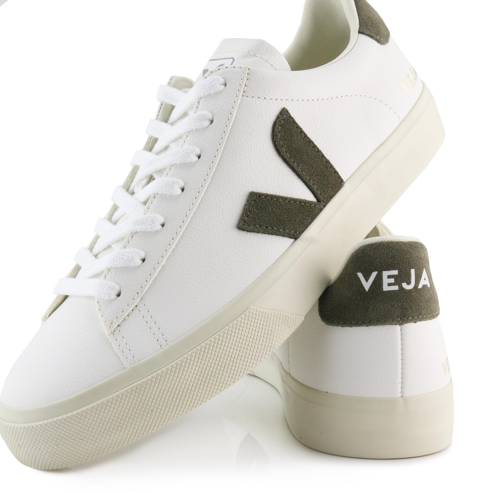 Deportiva blanco/kaki con cordón CAMPO de Veja - CAMPO-435-6.jpg