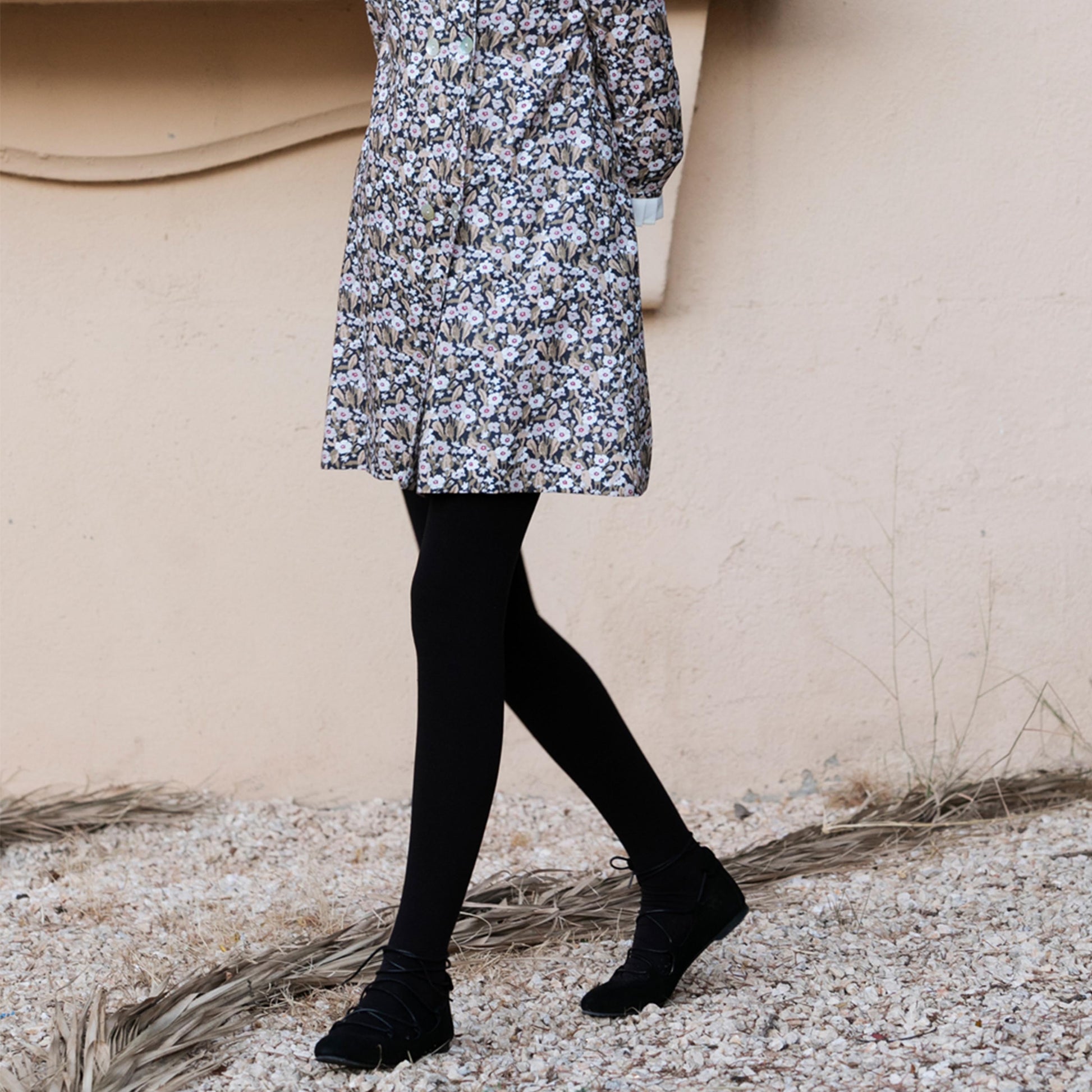 Bailarina serraje negro con cordón CORD de Jeromín - Bailarina ante negro con cordon Jeromin