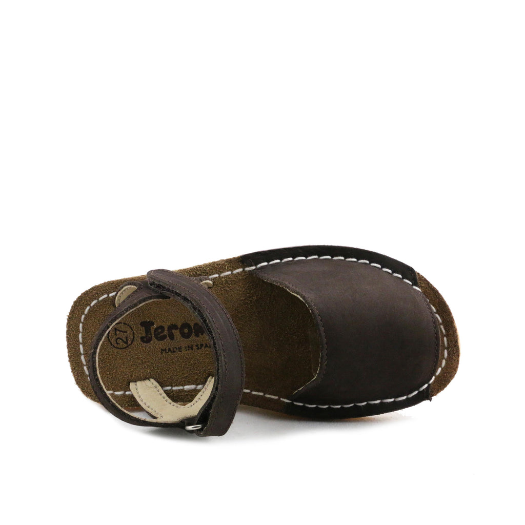 Menorquina plana nobuk marrón con velcro CRUZ Jeromín - CRUZ-36-5.jpg