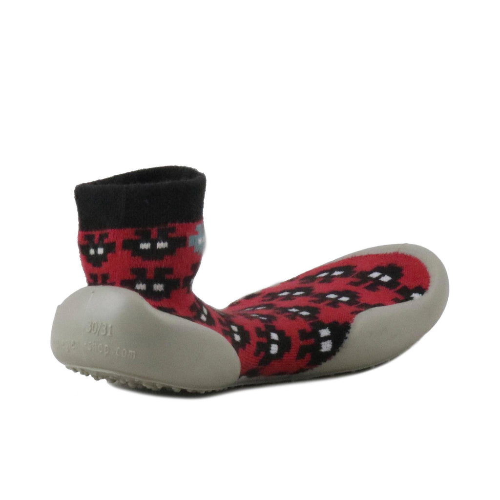 Zapatilla para casa cerrada negro/rojo E832F Collégien - E832F-229-3.jpg