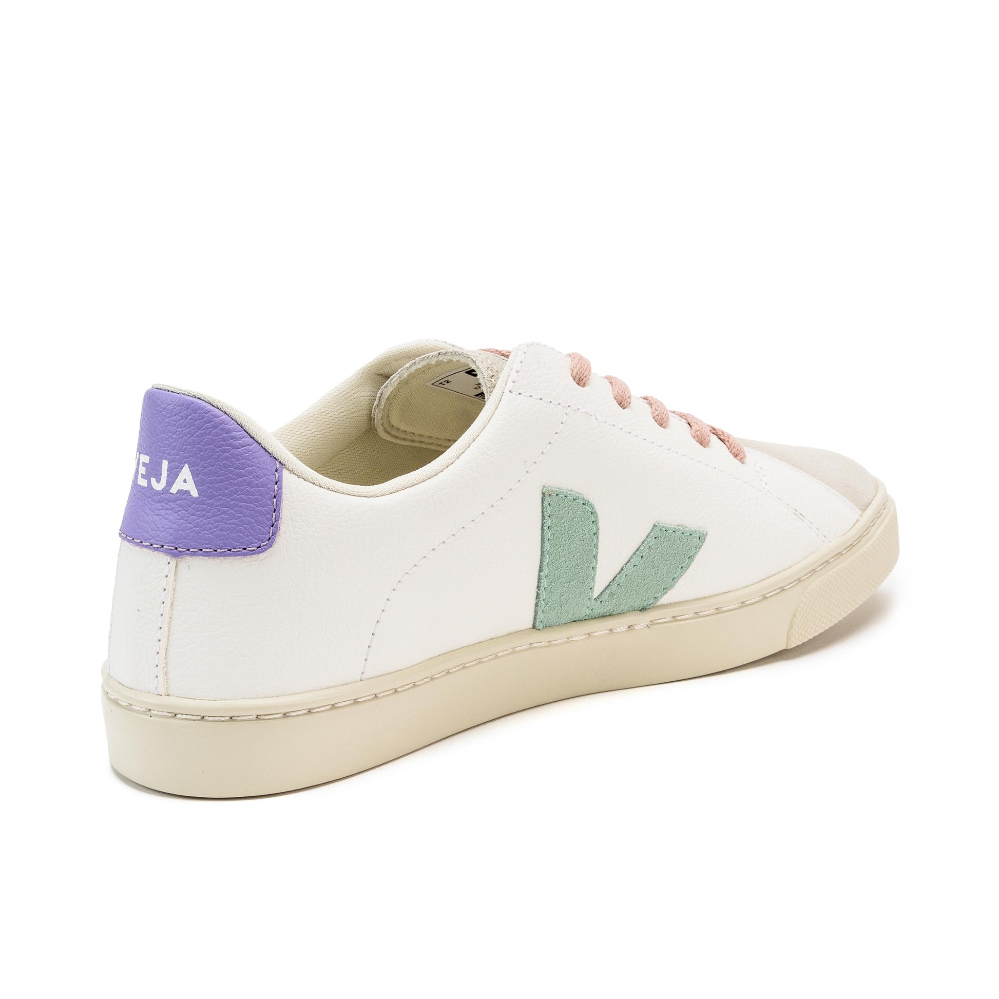 Deportiva blanco/verde/lila con cordón ESPLAR de Veja - ESPLAR-479-3.jpg