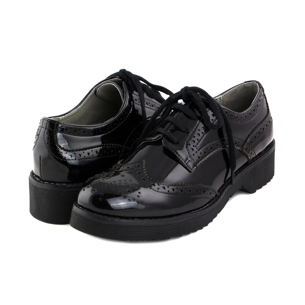 Blucher picado charol negro con cordón FG920 Café Noir - FG920-24-2.jpg