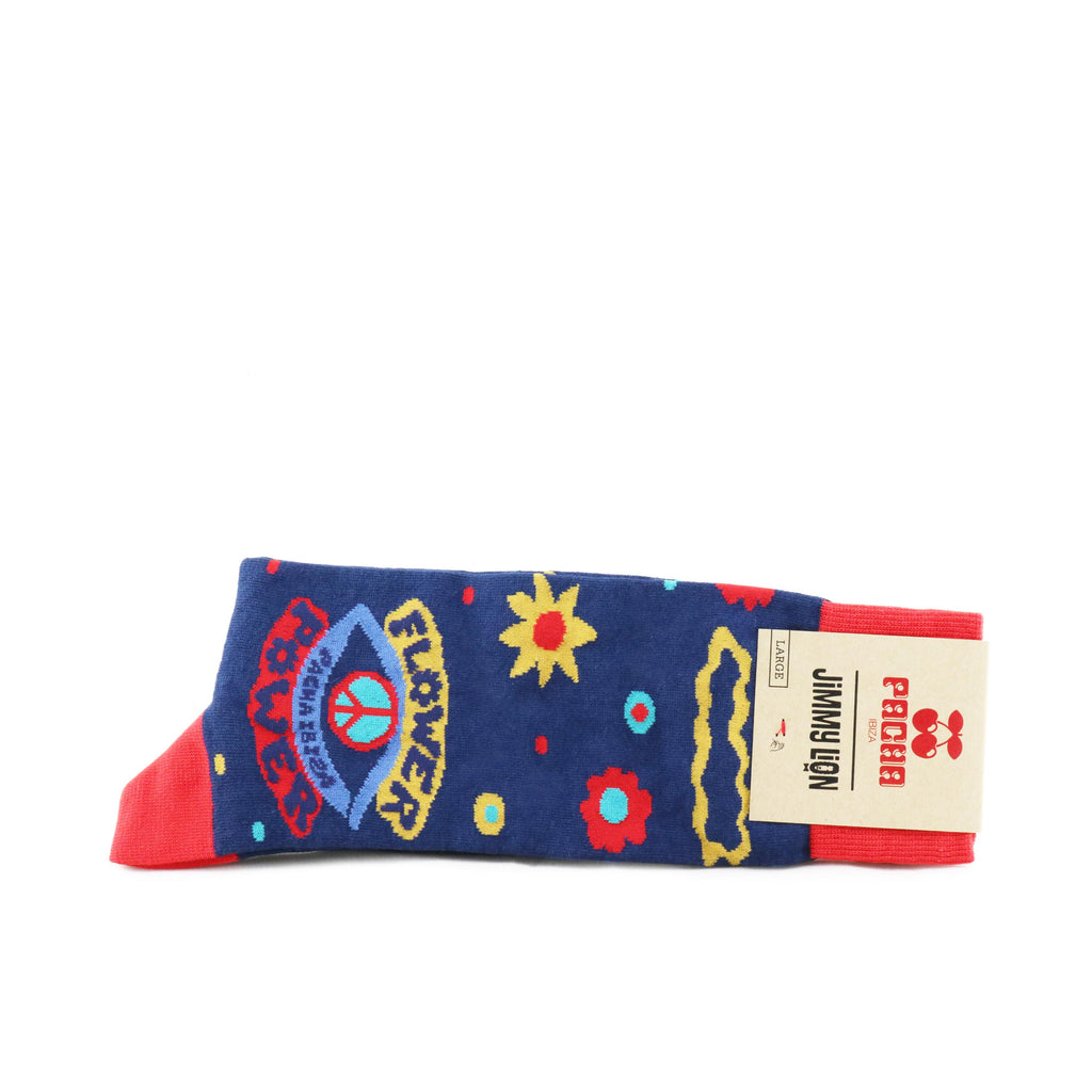 Calcetín corto azul FLOWER de Jimmy Lion - FLOWER-7-2.jpg