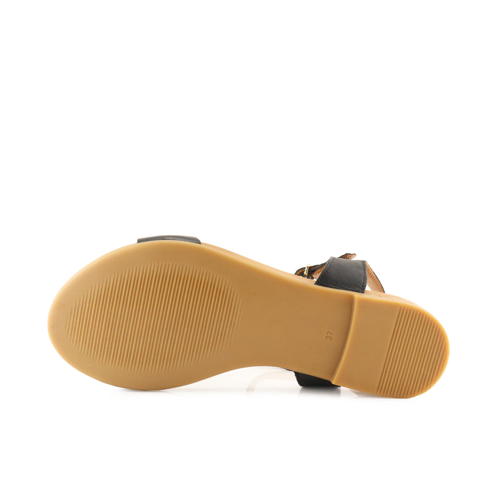 Sandalia plana negro con hebilla GA103 de Café Noir - GA103-20-4.jpg