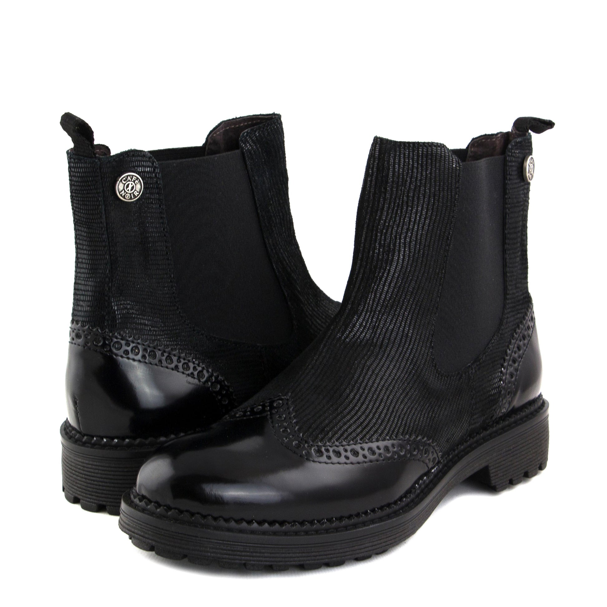 Botín negro con elástico GA640 de Café Noir - GA640-20-2.jpg