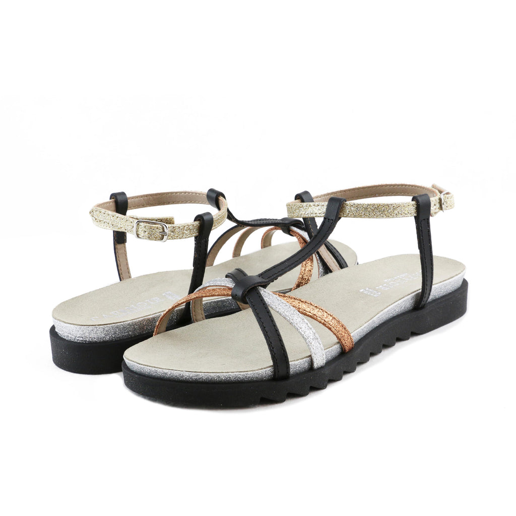 Sandalia plana negro con hebilla GH913 de Café Noir - GH913-20-2.jpg