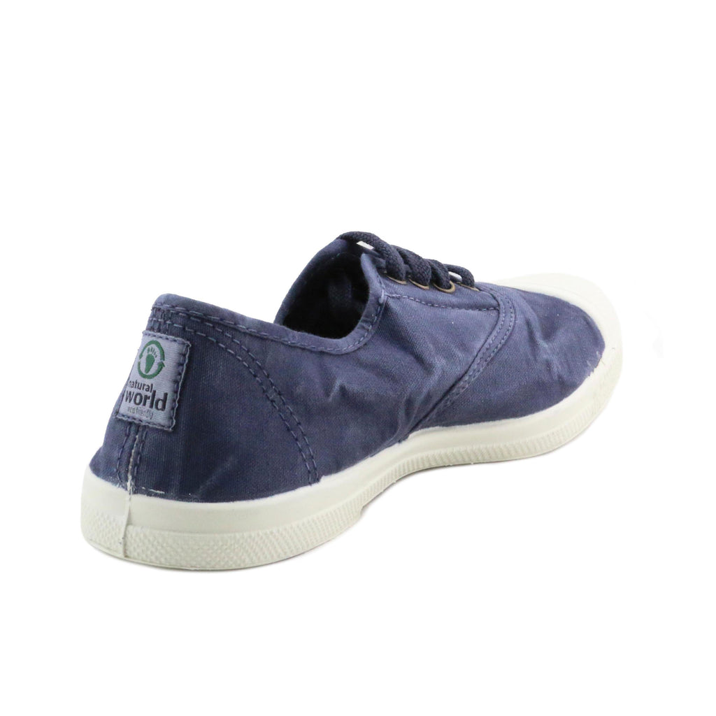 Zapatilla azul de cordón y elástico LONA102 Natural World - LONA102-130-3.jpg