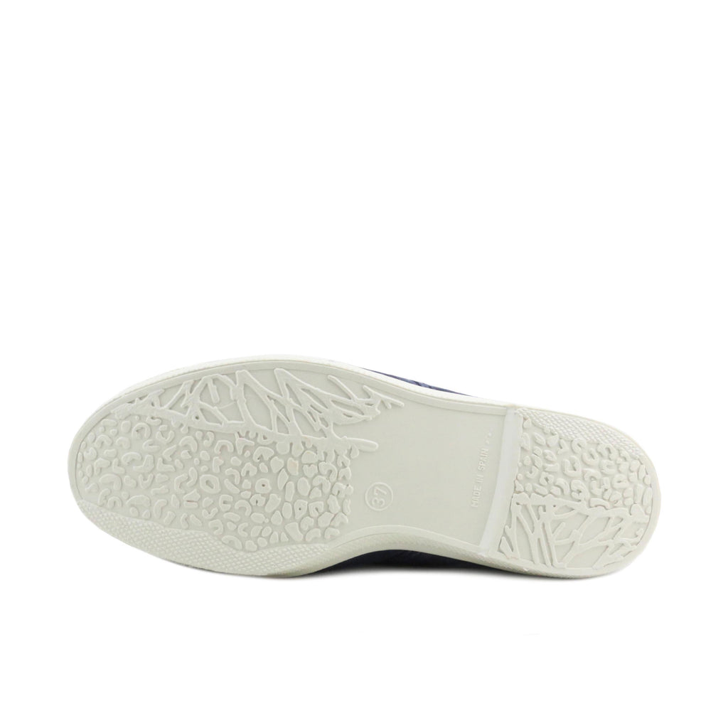 Zapatilla azul de cordón y elástico LONA102 Natural World - LONA102-130-4.jpg