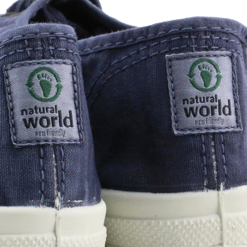 Zapatilla azul de cordón y elástico LONA102 Natural World - LONA102-130-6.jpg