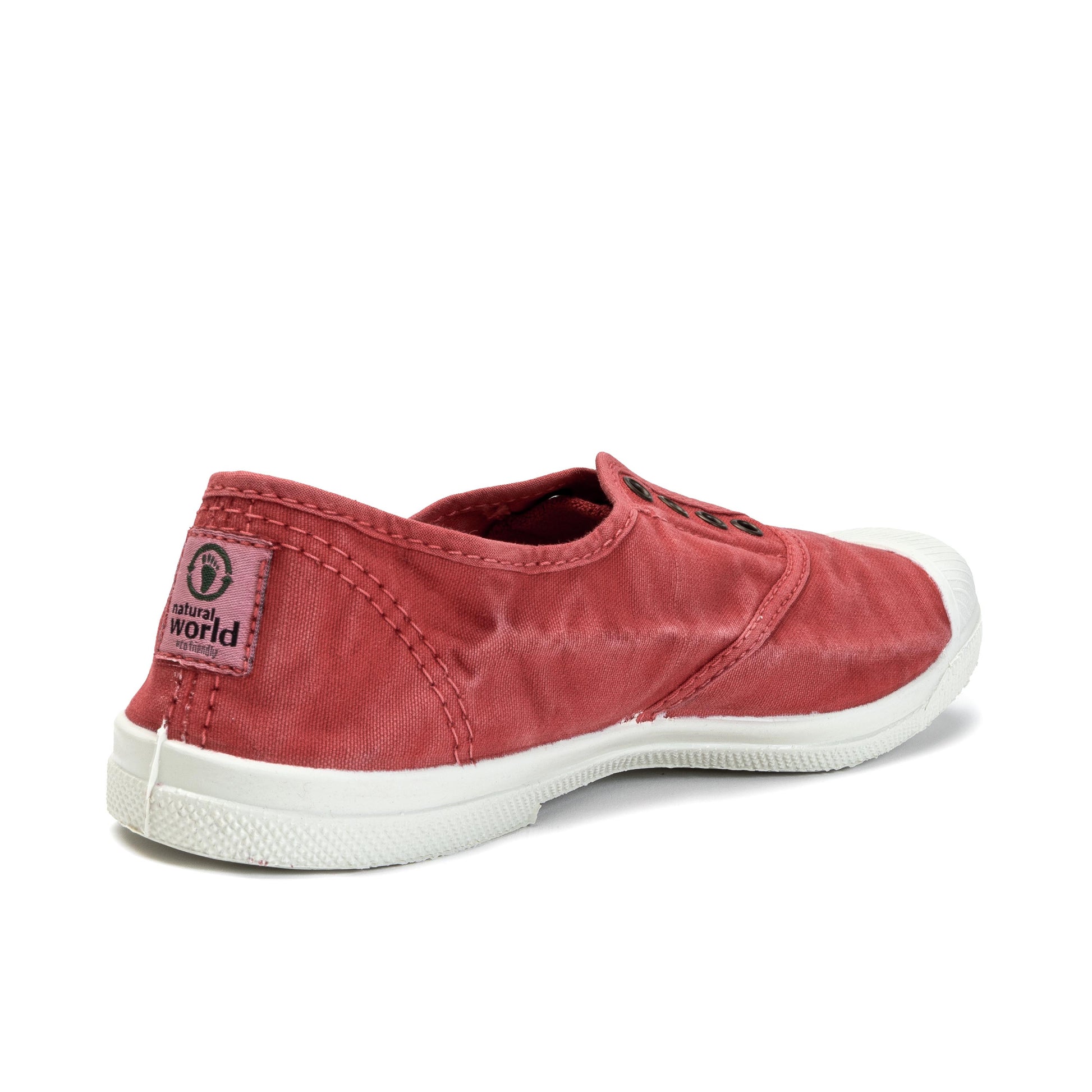 Zapatilla rojo de cordón y elástico LONA102 Natural World - LONA102-143-3.jpg