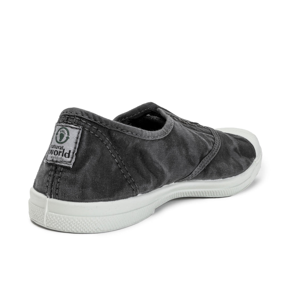 Zapatilla negro de cordón y elástico LONA102 Natural World - LONA102-144-3.jpg