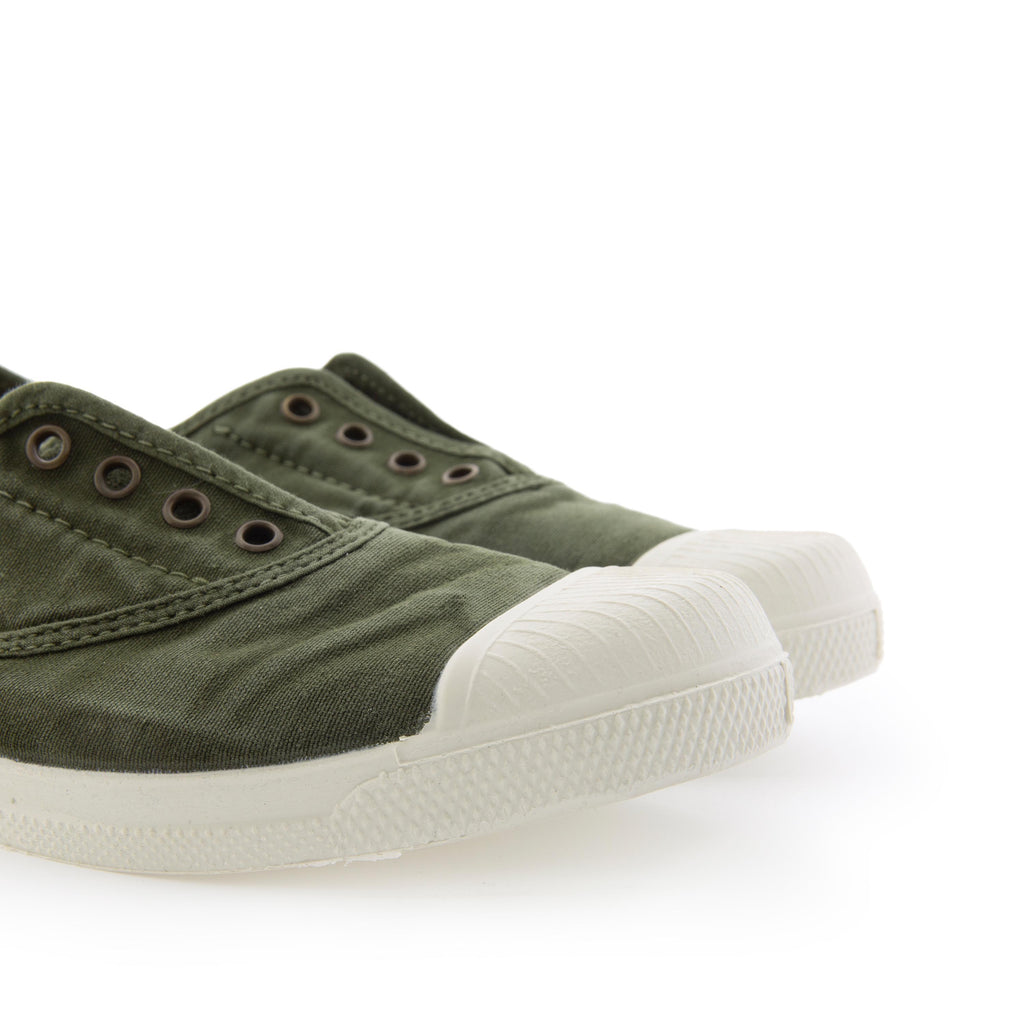 Zapatilla kaki de cordón y elástico LONA102 Natural World - LONA102-187-6.jpg