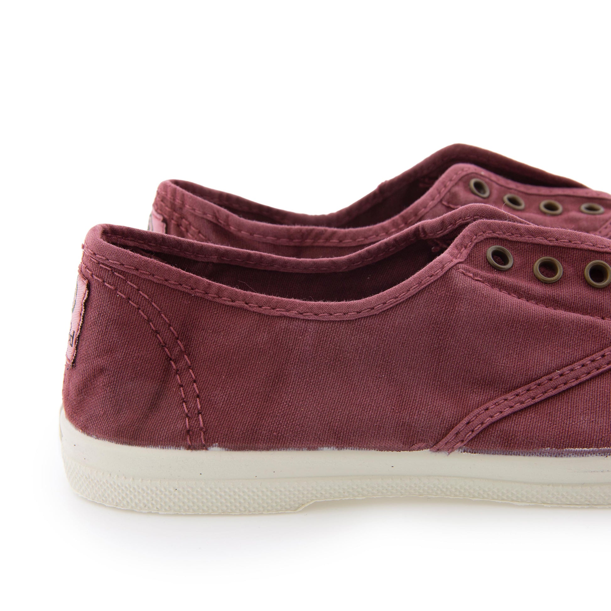 Zapatilla burdeos de cordón y elástico LONA102 Natural World - LONA102-212-5.jpg