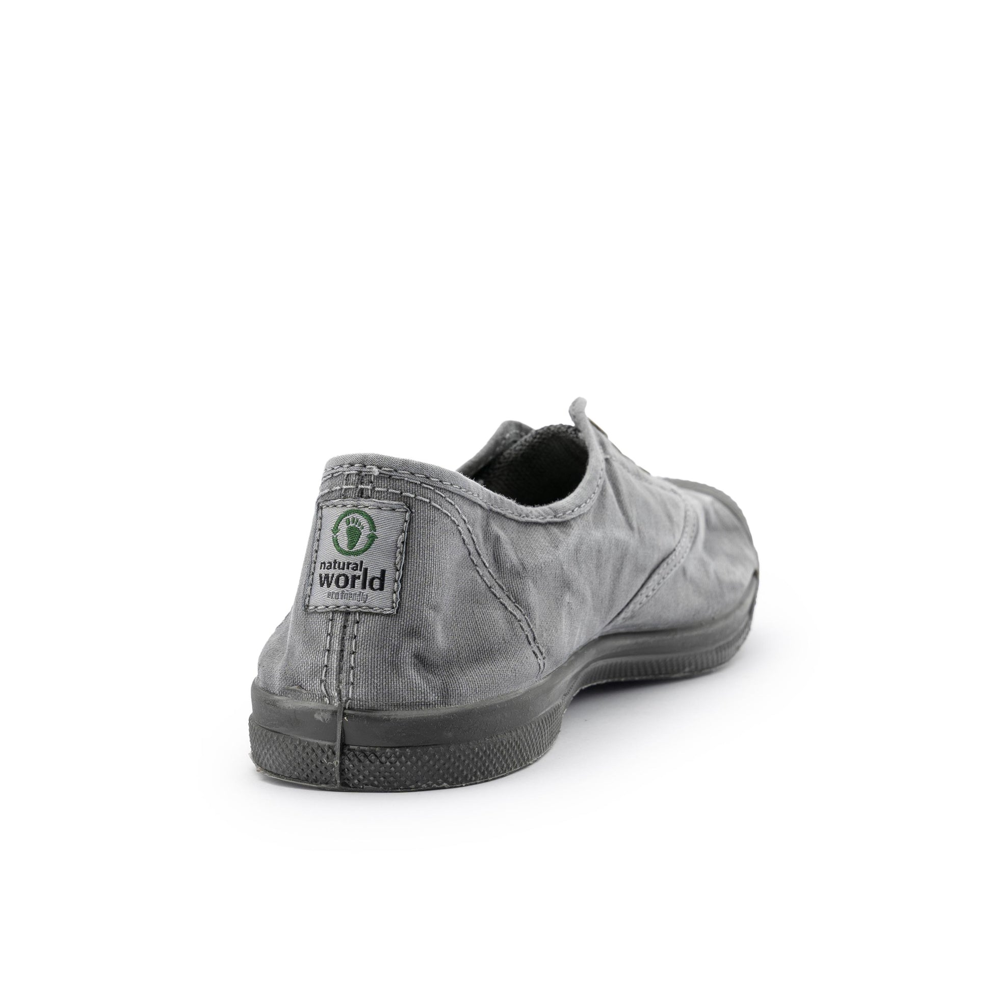 Zapatilla gris con cordón y elástico LONA133 Natural World - LONA133-162-3.jpg