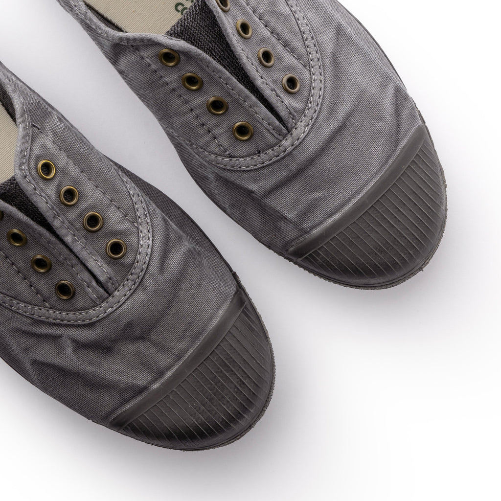 Zapatilla gris con cordón y elástico LONA133 Natural World - LONA133-162-6.jpg