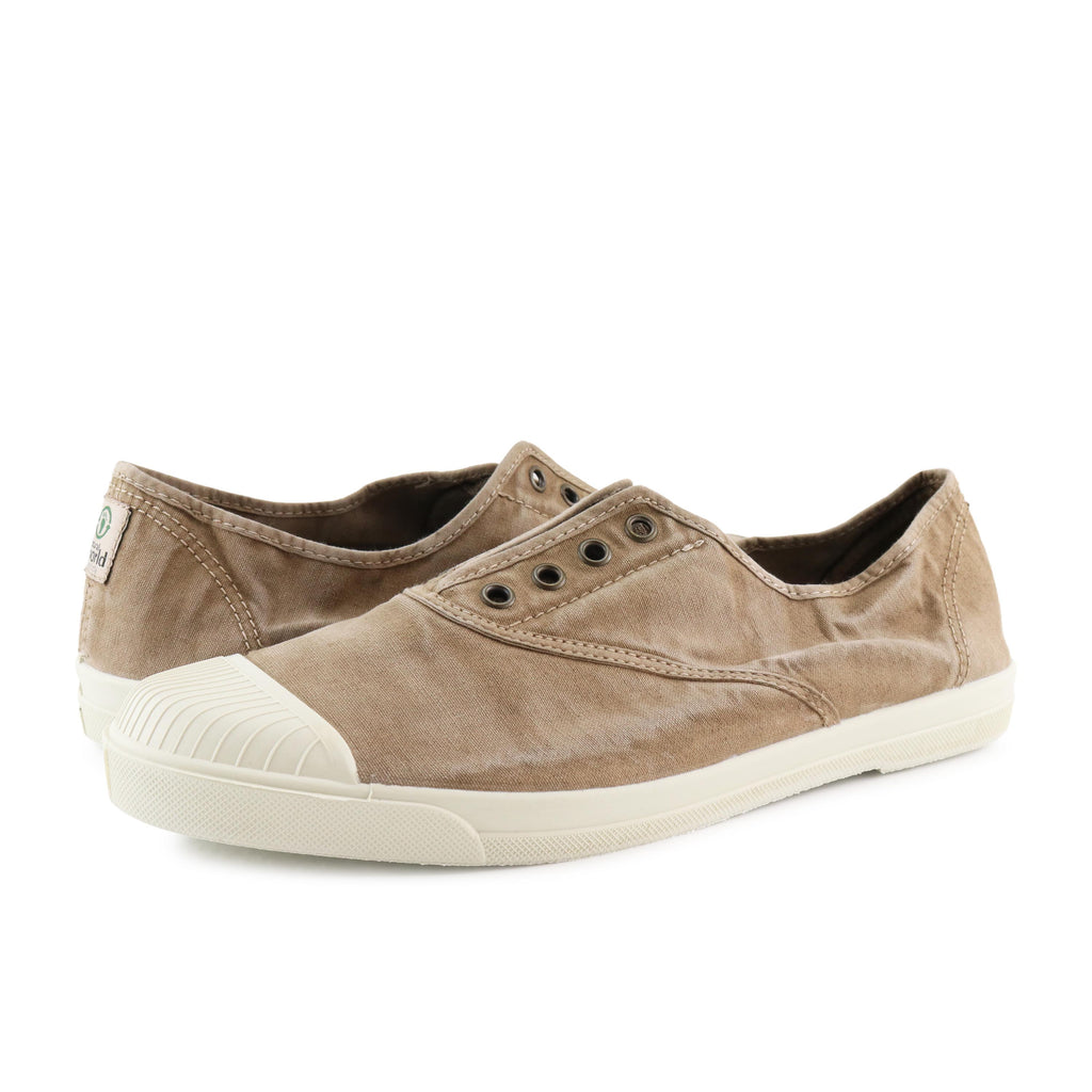 Zapatilla beige de cordón y elástico LONA3102 Natural World - LONA3102-129-2.jpg