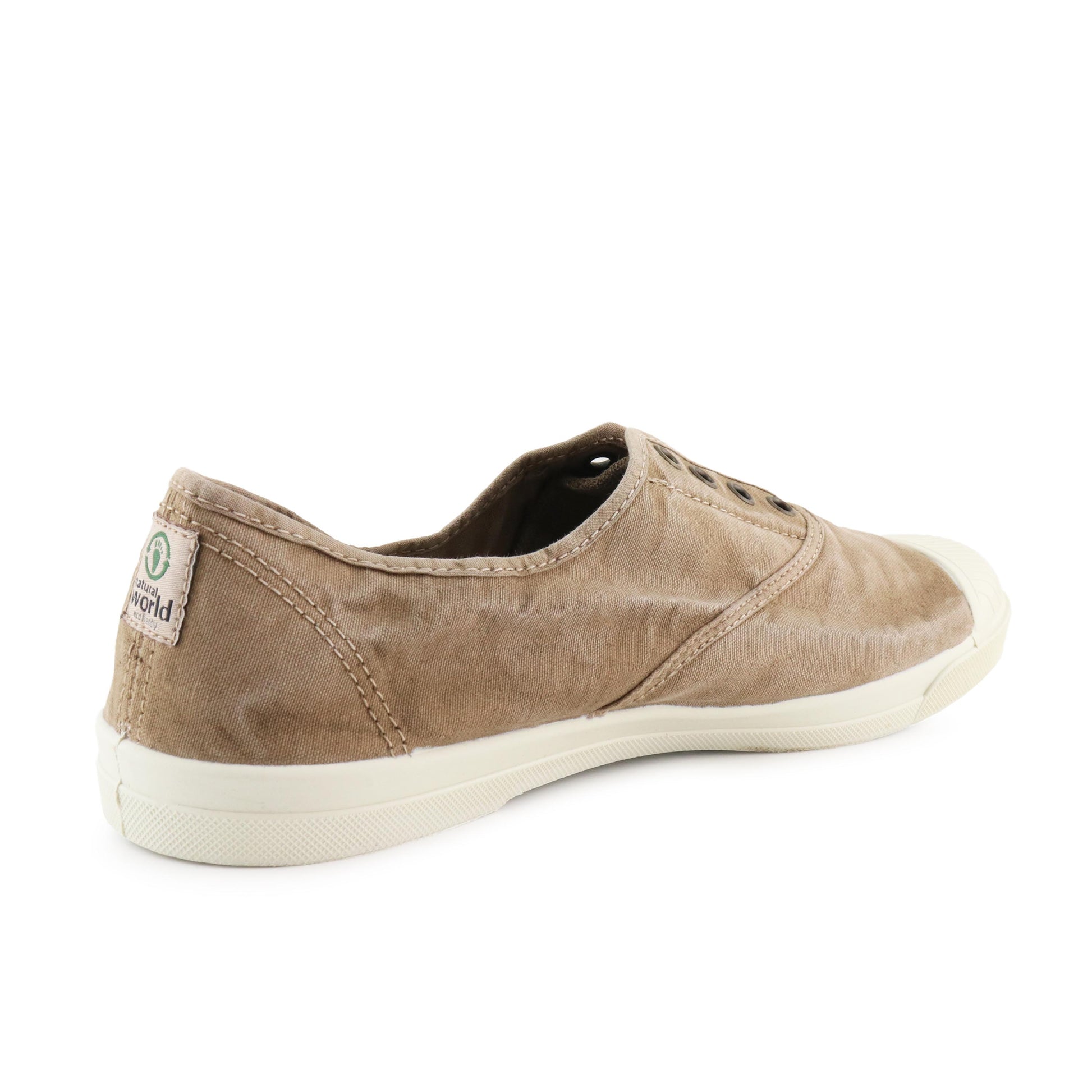 Zapatilla beige de cordón y elástico LONA3102 Natural World - LONA3102-129-3.jpg