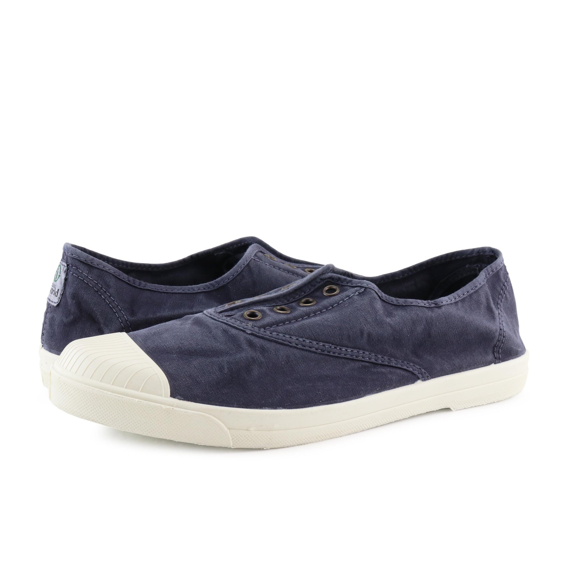 Zapatilla azul de cordón y elástico LONA3102 Natural World - LONA3102-130-2.jpg
