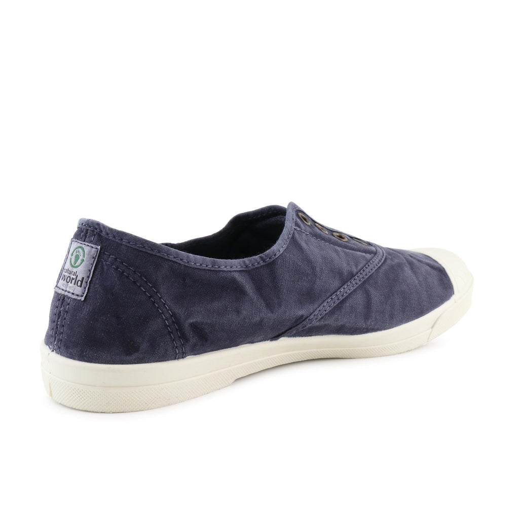 Zapatilla azul de cordón y elástico LONA3102 Natural World - LONA3102-130-3.jpg