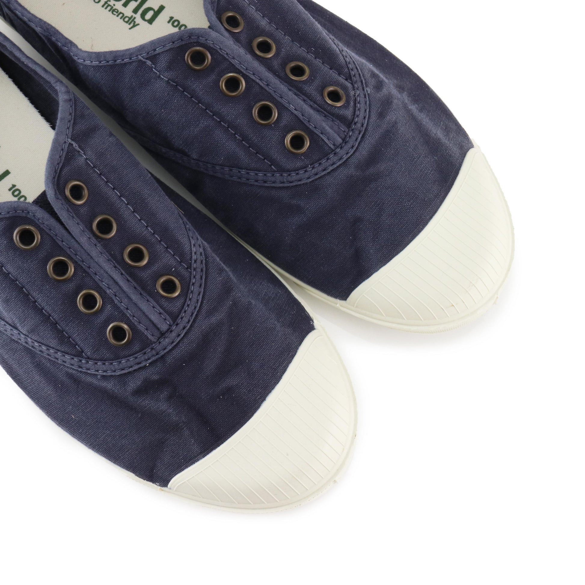 Zapatilla azul de cordón y elástico LONA3102 Natural World - LONA3102-130-6.jpg