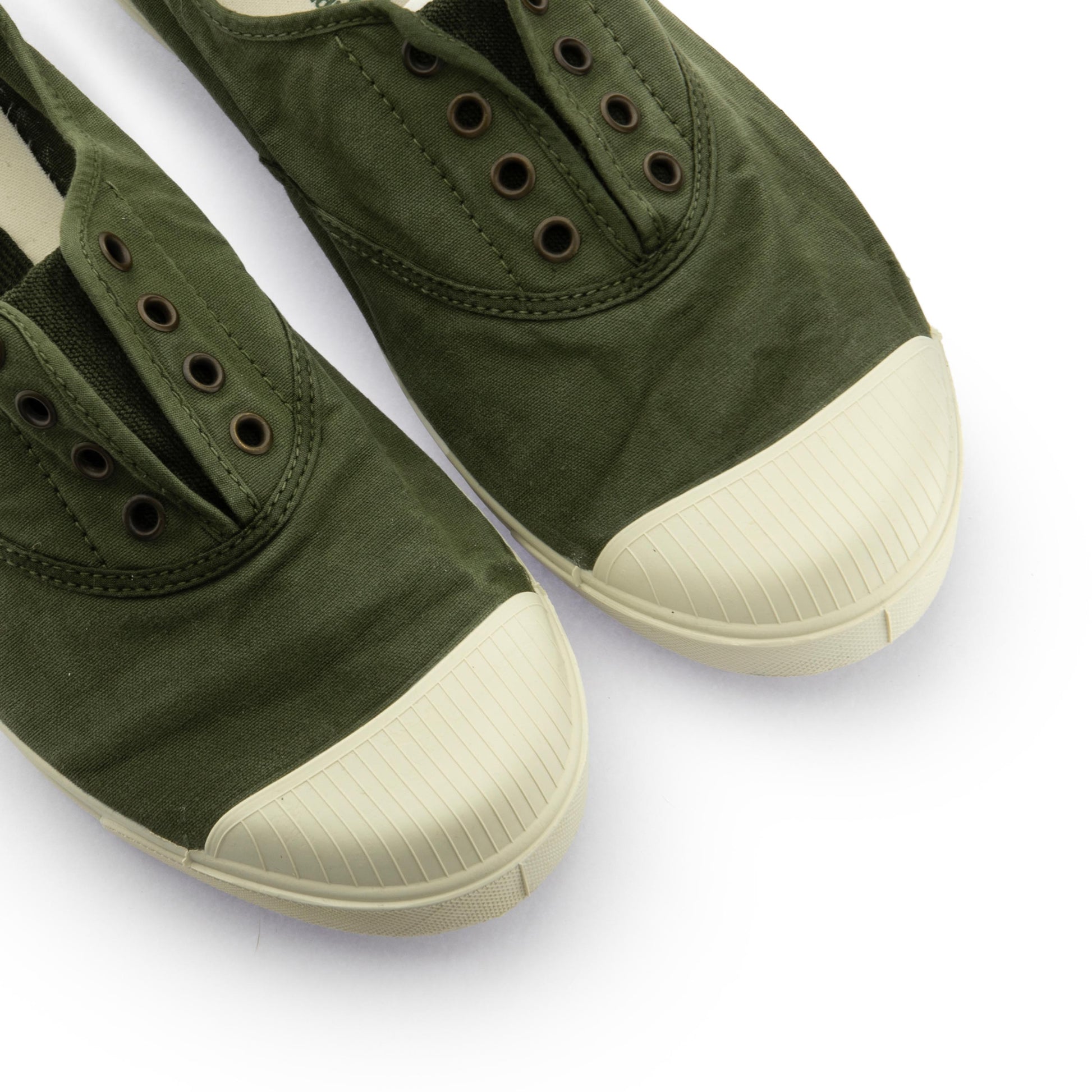 Zapatilla kaki de cordón y elástico LONA3102 Natural World - LONA3102-187-6.jpg