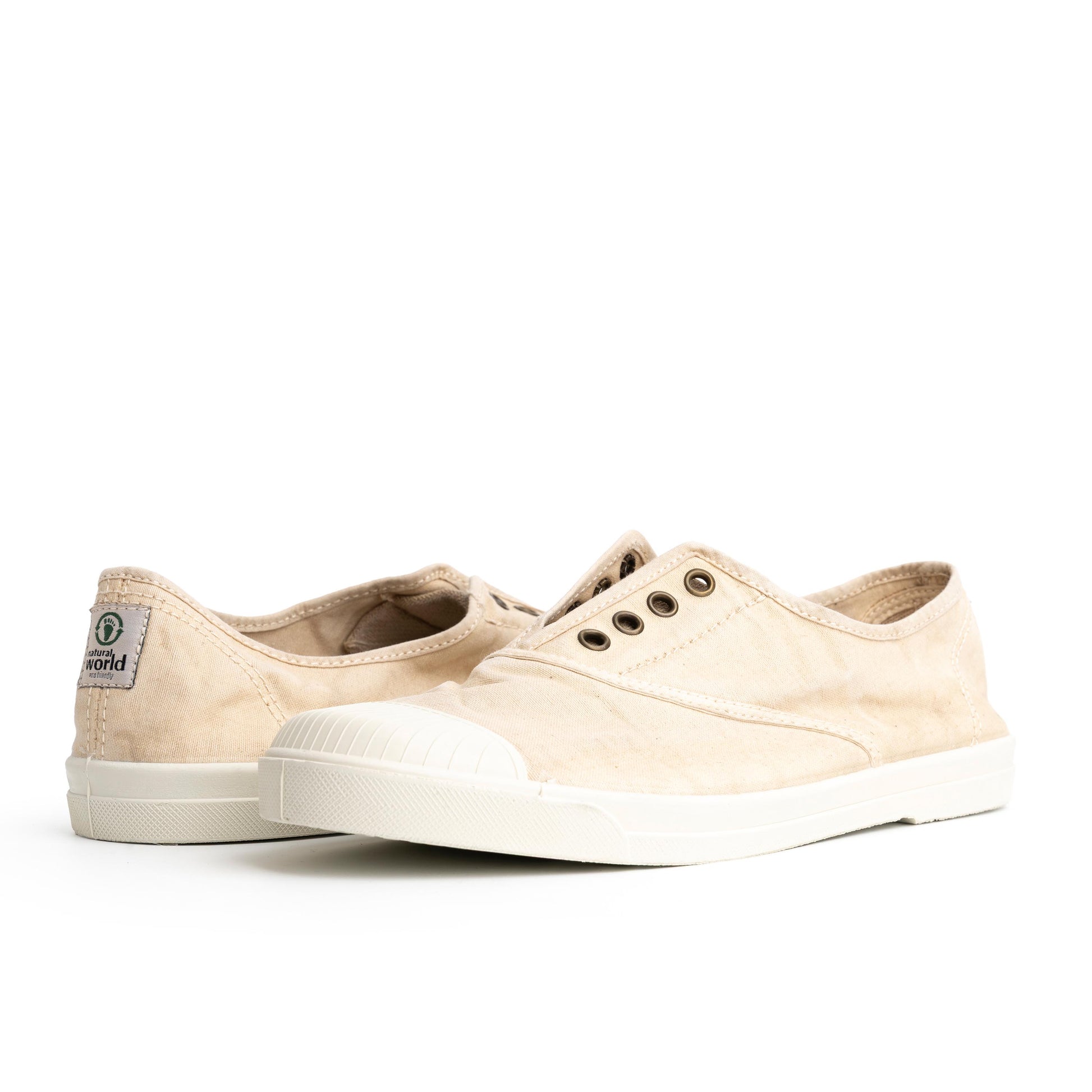 Zapatilla beige claro lavado LONA3102 Natural World