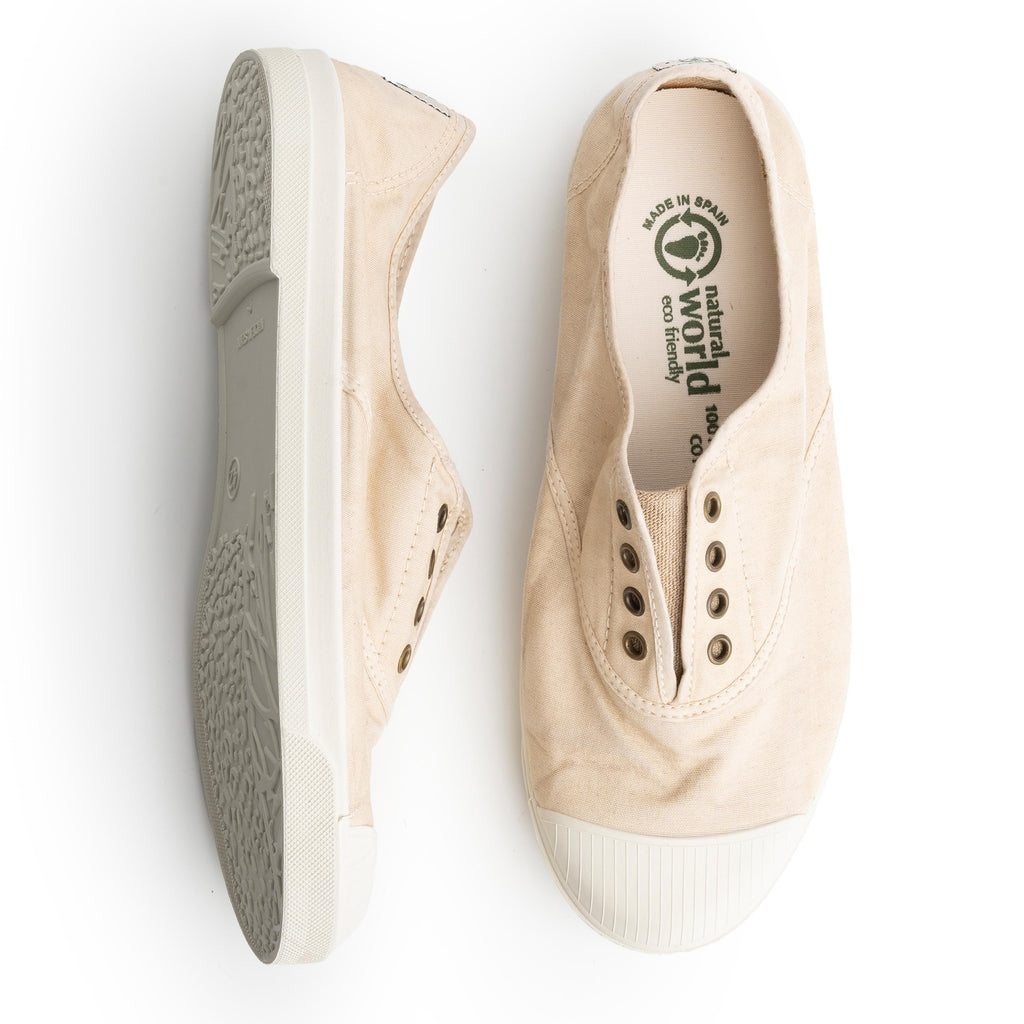 Zapatilla beige claro lavado LONA3102 Natural World