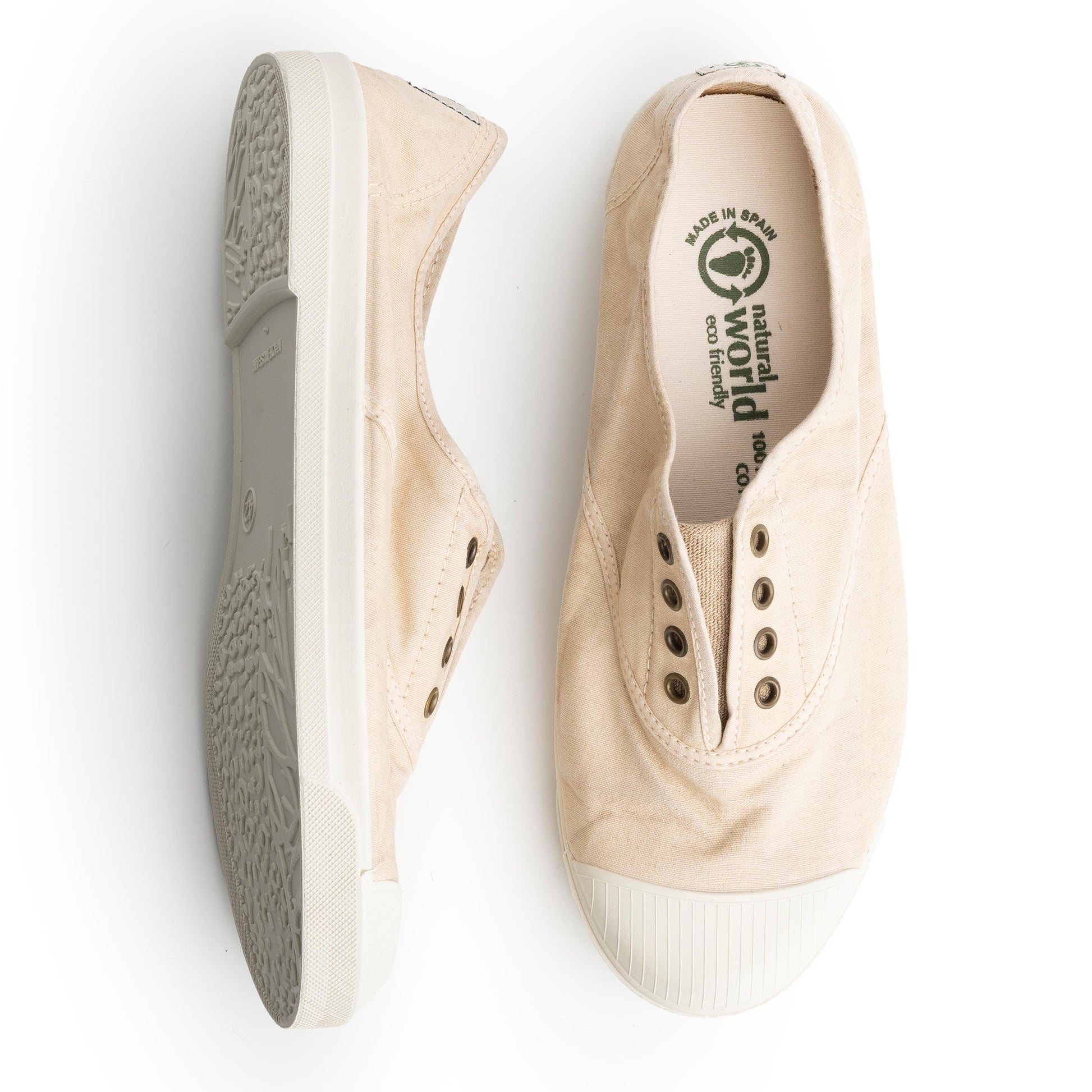 Zapatilla beige claro lavado LONA3102 Natural World