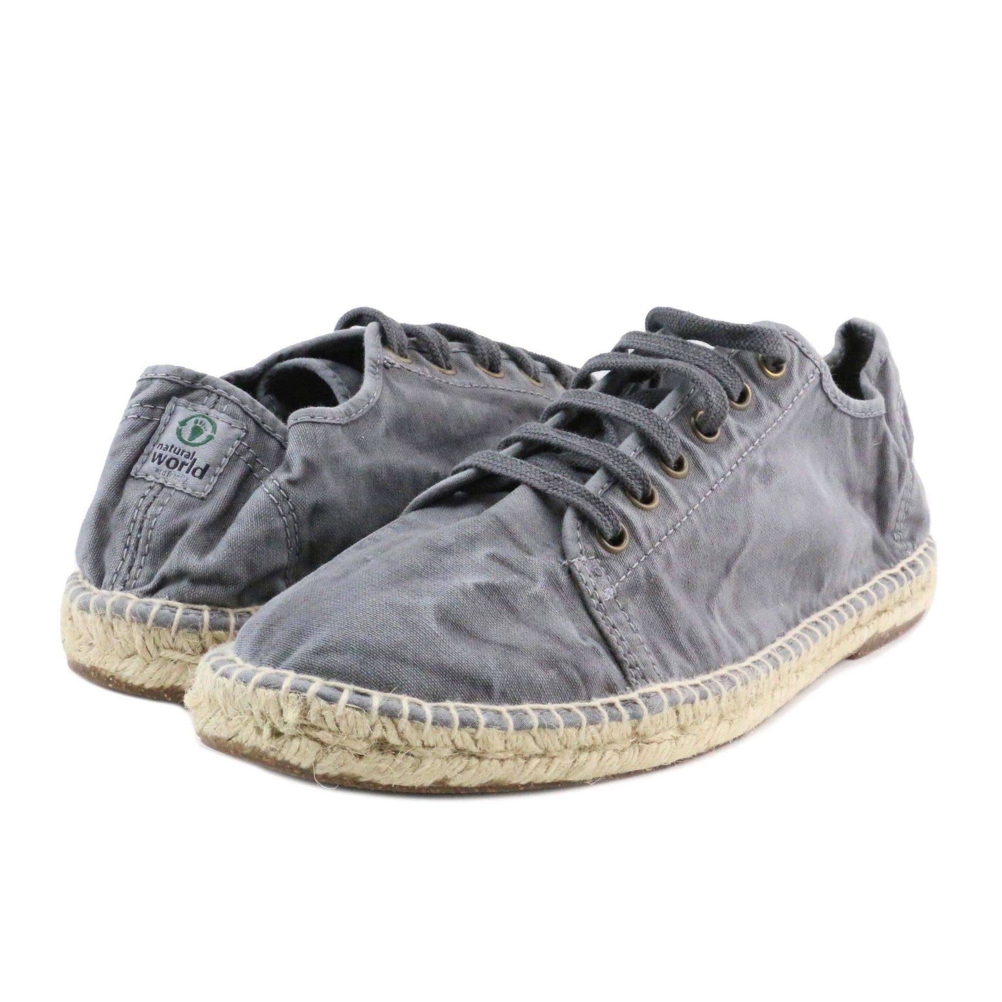 Alpargata cerrada gris de cordón LONA321 Natural World - LONA321-131-2.jpg