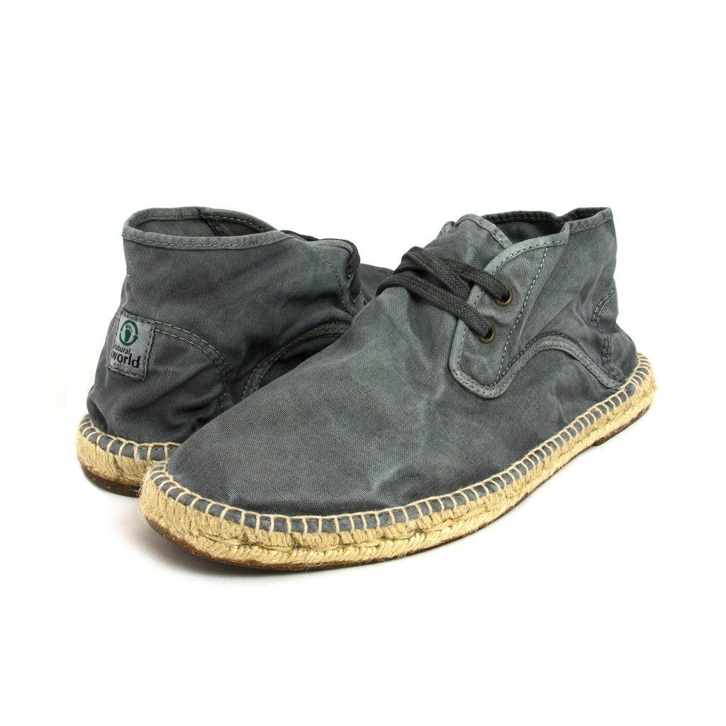 Alpargata cerrada gris de cordón LONA326 Natural World - LONA326-131-2.jpg