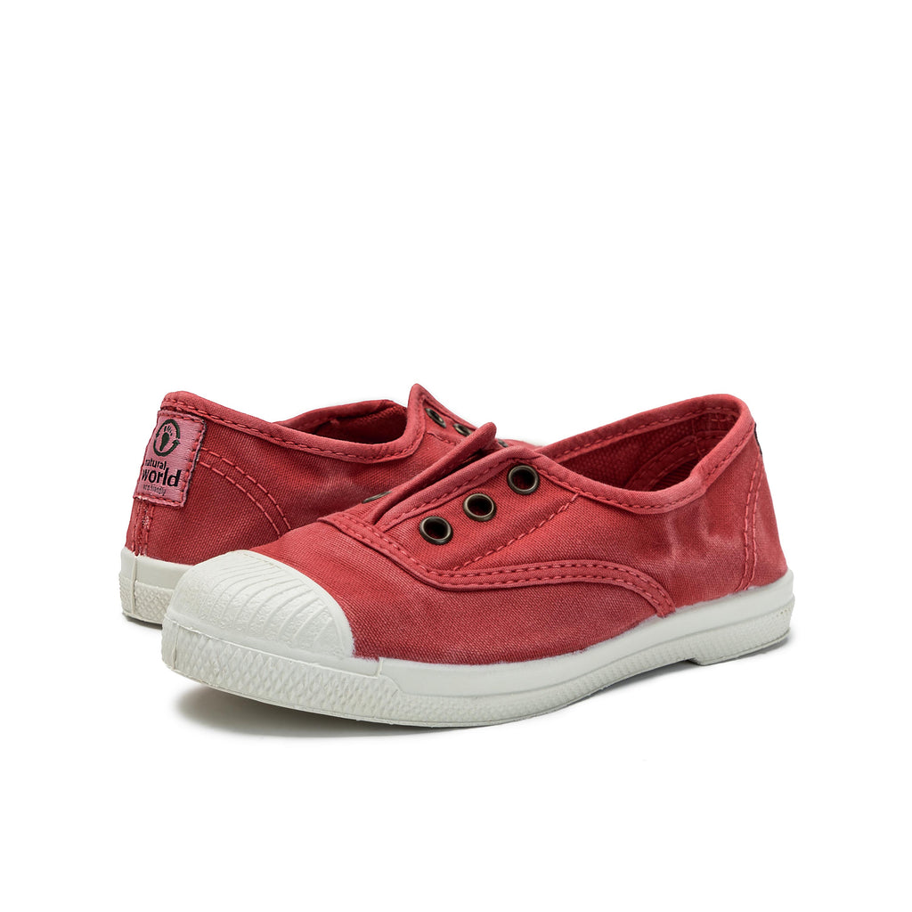 Zapatilla rojo lavado con elástico LONA470 Natural World - LONA470-143-2.jpg