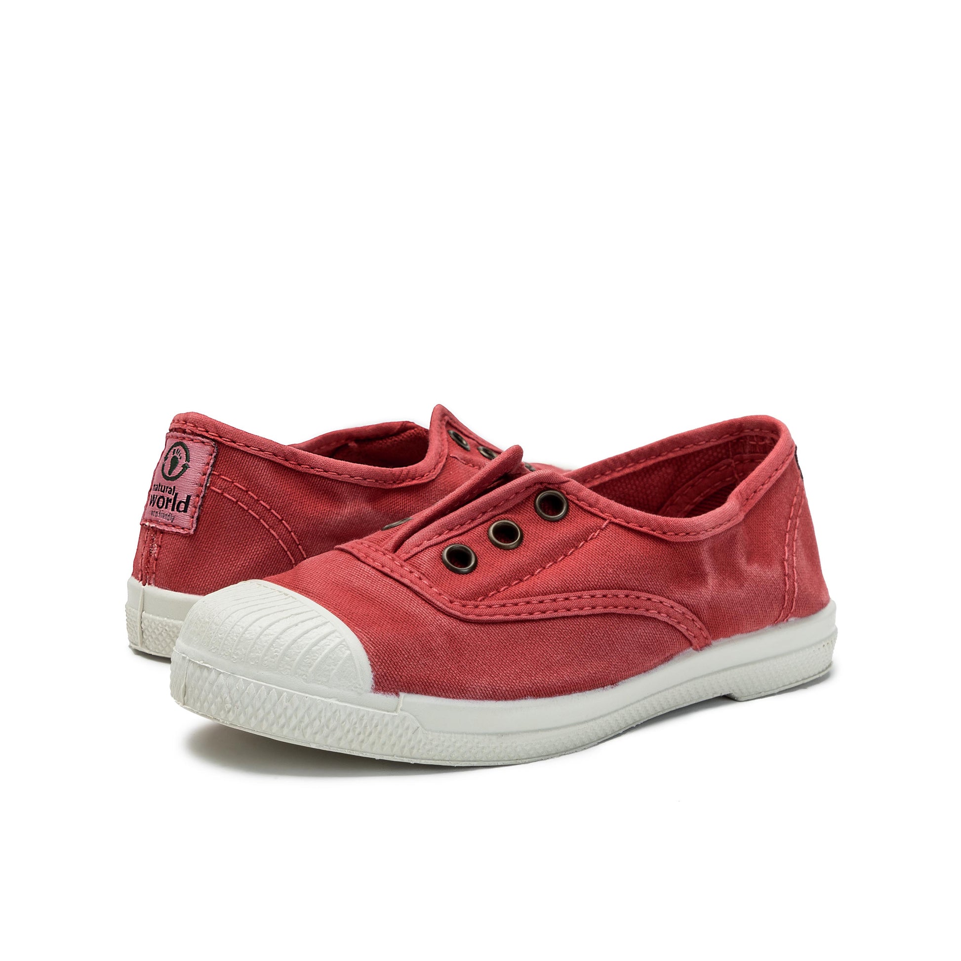 Zapatilla rojo lavado con elástico LONA470 Natural World - LONA470-143-2.jpg