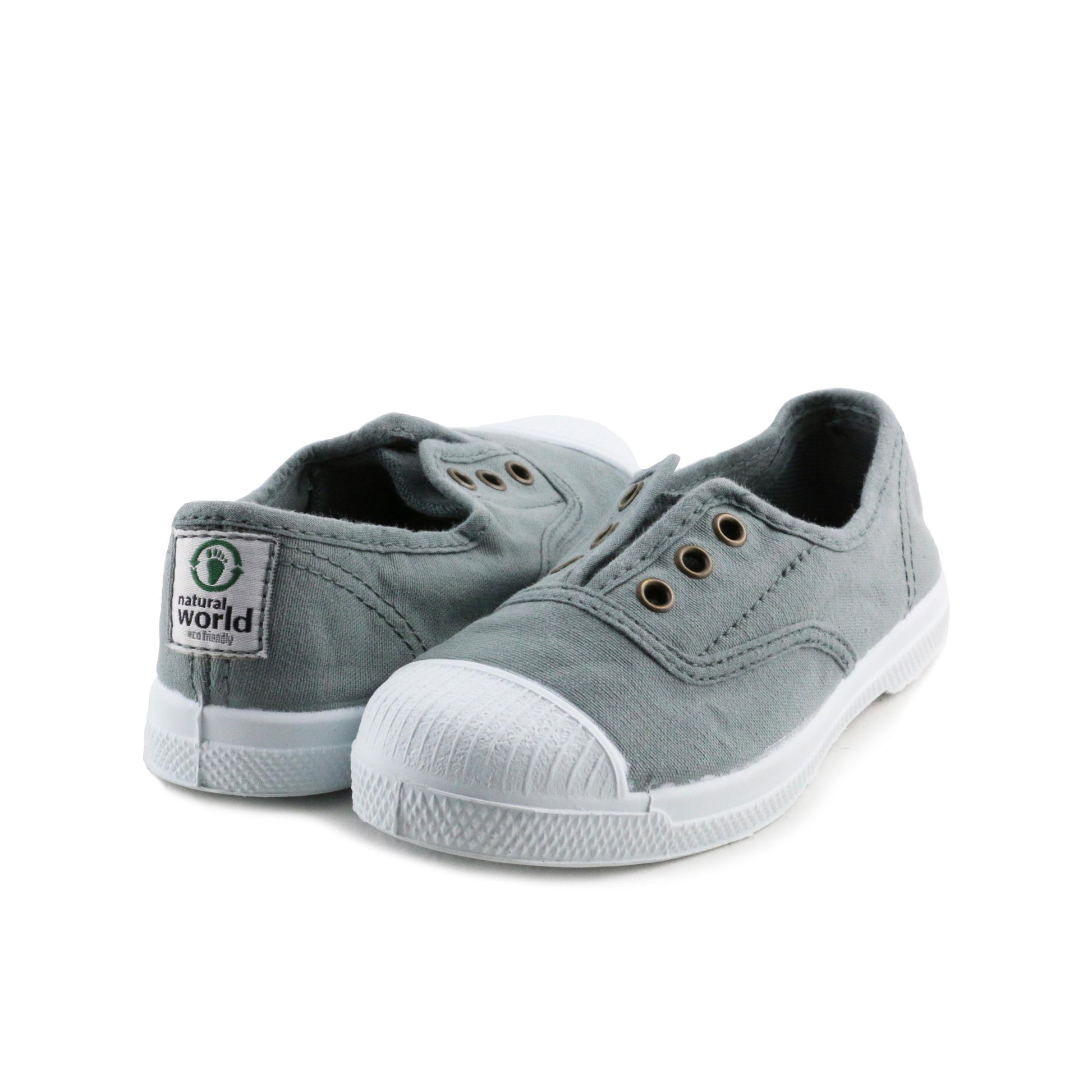 Zapatilla gris claro con elástico LONA470 Natural World - LONA470-17-2.jpg