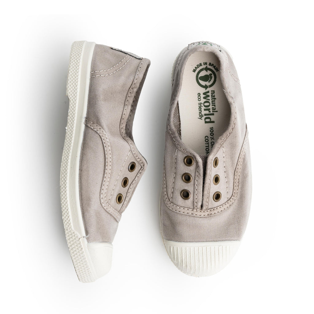 Zapatilla gris claro lavado LONA470 Natural World
